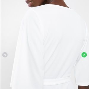 White plunge kimono sleeve jumpsuit